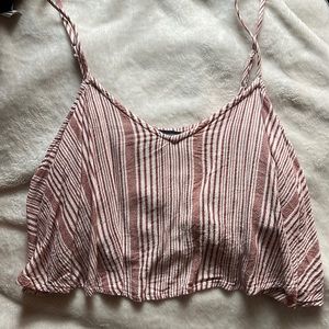 American Eagle crop top, pink and white striped, size small